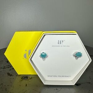 Bomb Party Seal it with a Kiss Blue Topaz Ice Crystal Earrings